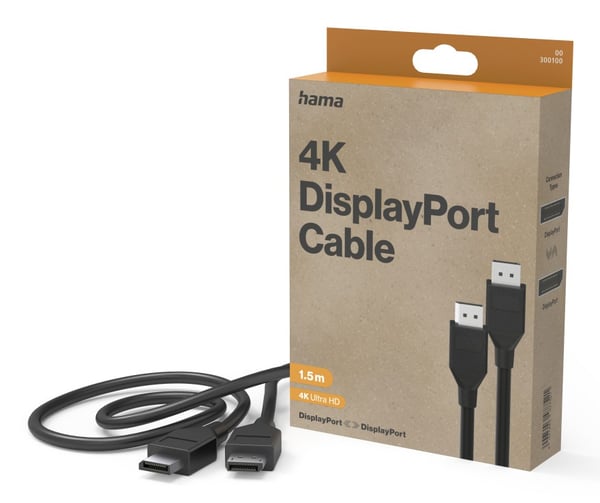 Hama 00300100 DisplayPort kabel 1,5 m Grå