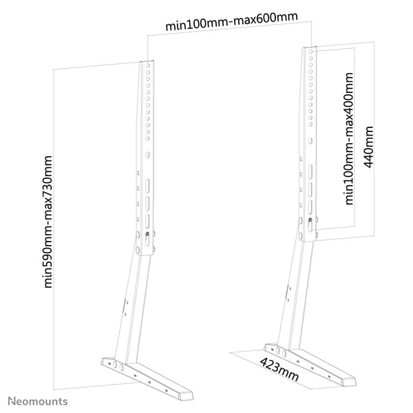 Neomounts FPMA-D1240BLACK skærmbeslag og -stativer 177,8 cm (70") Skrivebord Sort