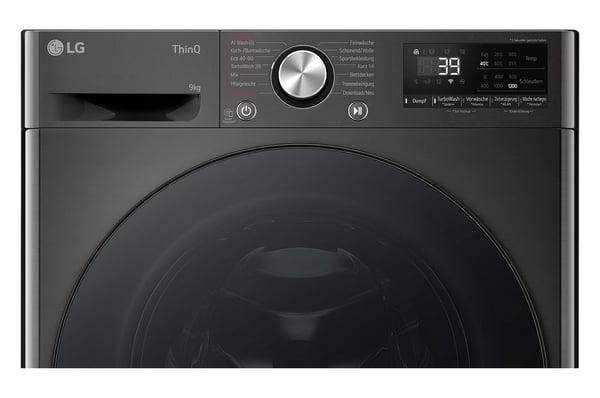 LG F2V7SLIM9B vaskemaskine Front-læsning 9 kg 1160 rpm Sort
