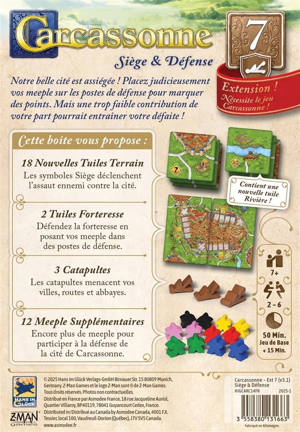 Asmodee Carcassonne : Siège et Défense 2025 40 min. Brætspil