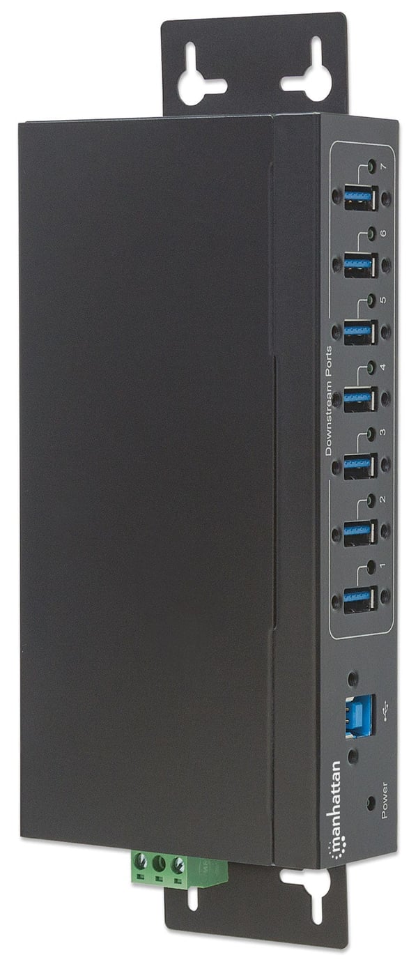 Manhattan 164405 gränssnittshubbar USB 3.2 Gen 1 (3.1 Gen 1) Type-B 5000 Mbit/s Svart