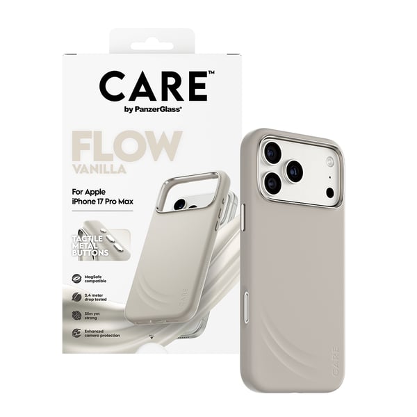 PanzerGlass CARE™ by ® Flow Case Vanilla w. MagSafe iPhone 17 Pro Max mobiltelefonfodral 17,5 cm (6.9") Mobilskal Beige