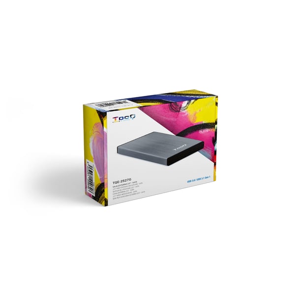 TooQ TQE-2527G drevkabinet HDD kabinet Sort, Grå 2.5"