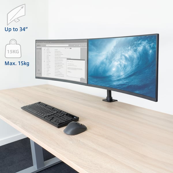 ACT AC8326 skærmbeslag og -stativer 86,4 cm (34") Skrivebord Sort