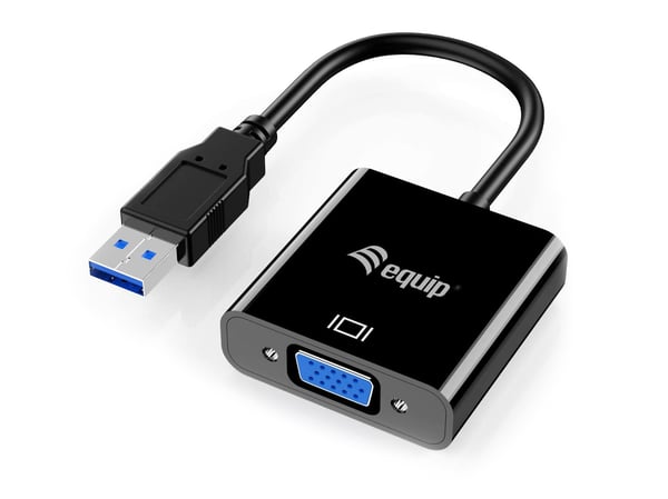 Equip 133384 USB grafisk adapter 1920 x 1080 pixel Sort