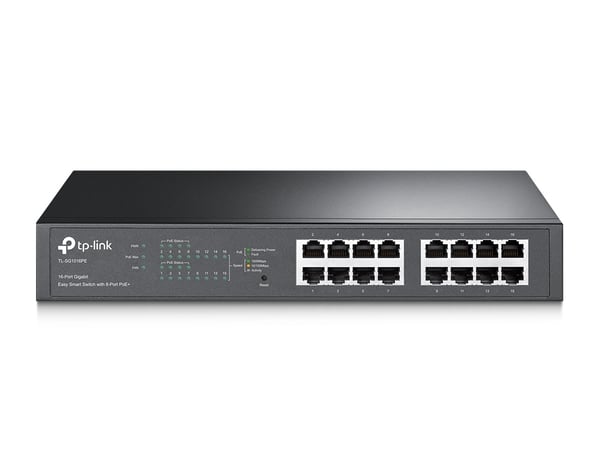 TP-Link TL-SG1016PE hanterad L2 Gigabit Ethernet (10/100/1000) Strömförsörjning via Ethernet (PoE) stöd 1U Svart