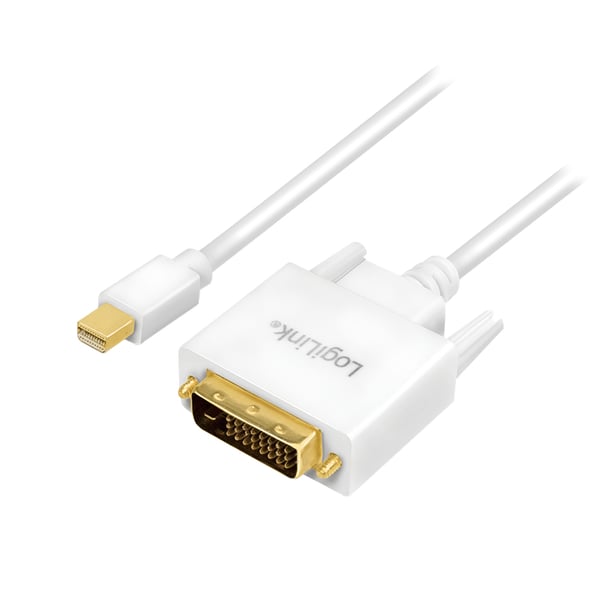 LogiLink CV0137 videokabel adapter 1,8 m Mini DisplayPort DVI Hvid
