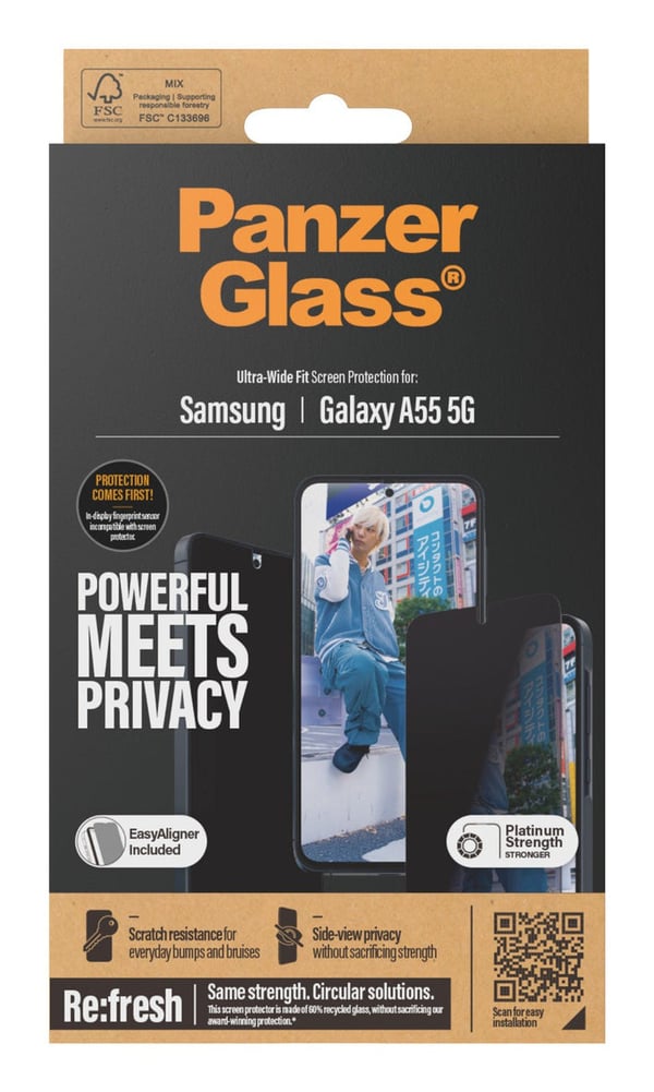 PanzerGlass P7358 Matkapuhelimen näyttö- ja taustasuoja Näytön yksityisyydensuoja Samsung 1 kpl