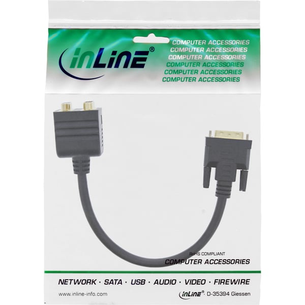 InLine 17301 kabel kønsskifter DVI-I DVI-I + VGA (D-Sub) Sort