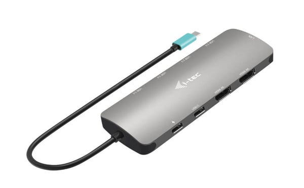 i-tec Metal C31NANOHDM2D100 kannettavien tietokoneiden telakka ja porttitoistin Langallinen USB 3.2 Gen 1 (3.1 Gen 1) Type-C Harmaa