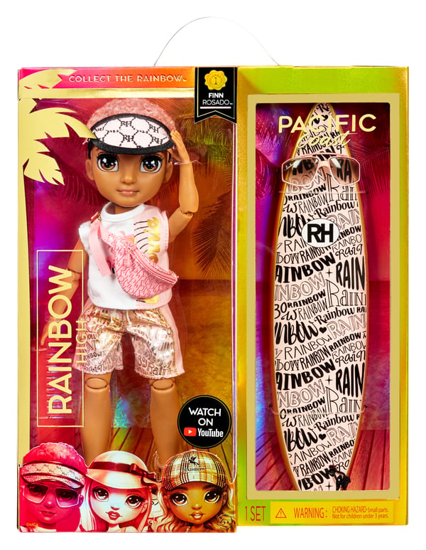 Rainbow High Pacific Coast Fashion Doll- Finn Rosado (Rose Gold Boy)