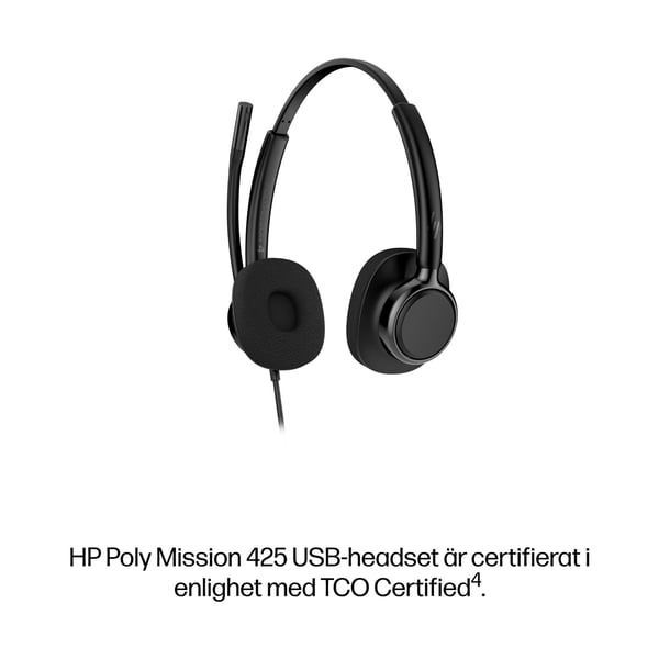 HP Poly Mission 425 trådat USB-stereoheadset Classic (bulk)