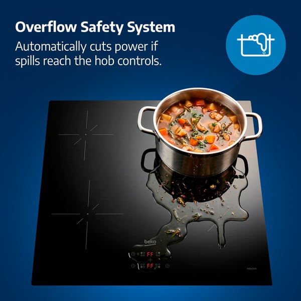 Beko HII64401QT Sort Indbygget 60 cm Zone induktionskogeplade 4 zone(s)