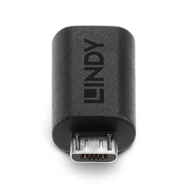 Lindy 41903 kabelomvandlare (hane/hona) USB Type C USB Type Micro-B Svart