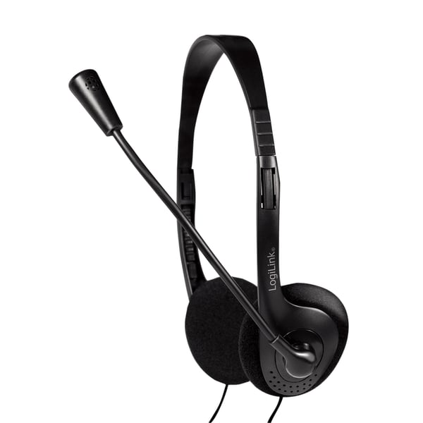 LogiLink HS0052 hörlur och headset Kabel Huvudband Kontor/callcenter Svart