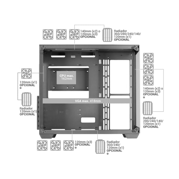 Mars Gaming MCV4 Tower Hvid