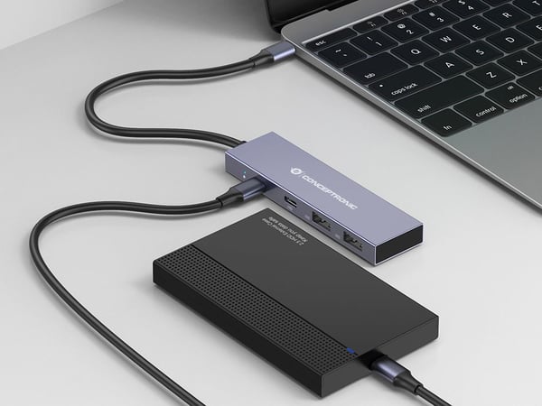 Conceptronic HUBBIES13G gränssnittshubbar USB 3.2 Gen 2 (3.1 Gen 2) Type-C 10000 Mbit/s Grå