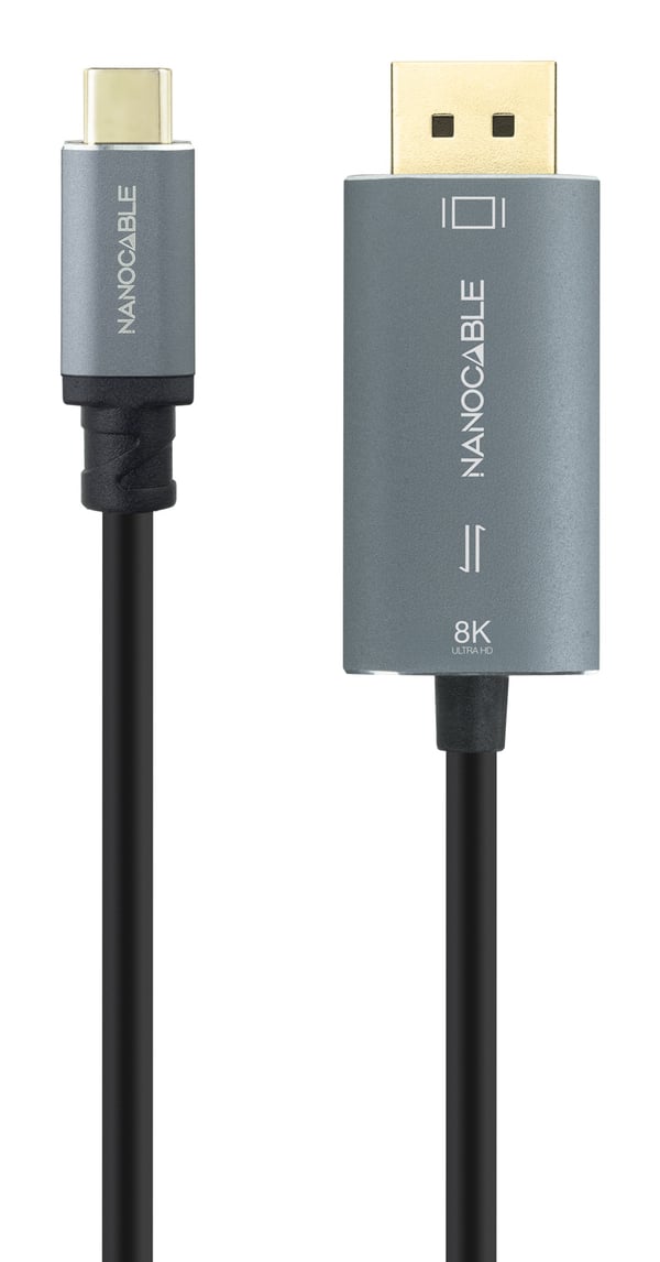 Nanocable 10.15.5022 videokaapeli-adapteri 2 m USB Type-C DisplayPort Musta