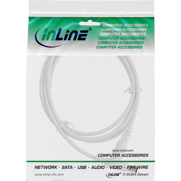 InLine 26801E el-ledning Hvid 1 m Type A (5.5 mm, 2.1 mm)