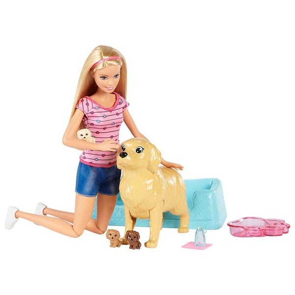 Barbie Newborn Pups Doll & Pets