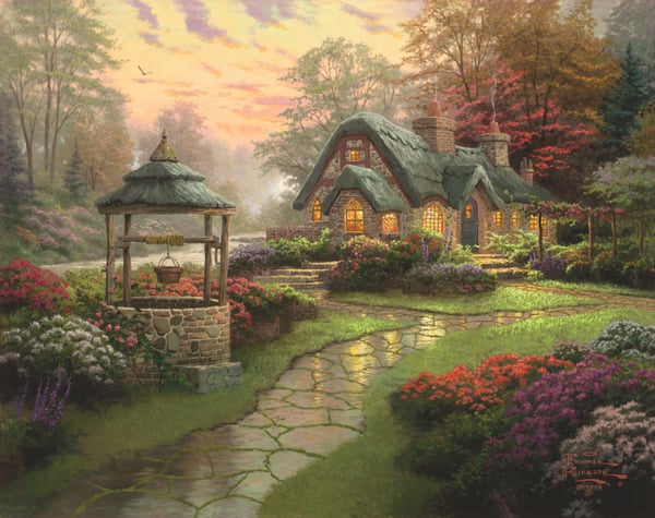 Schmidt® Spiele Haus mit Brunnen Puslespil 1000 stk Landskab