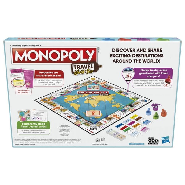 Monopoly F4007101 sällskapsspel Monopoly Travel World Tour Brädspel Familj