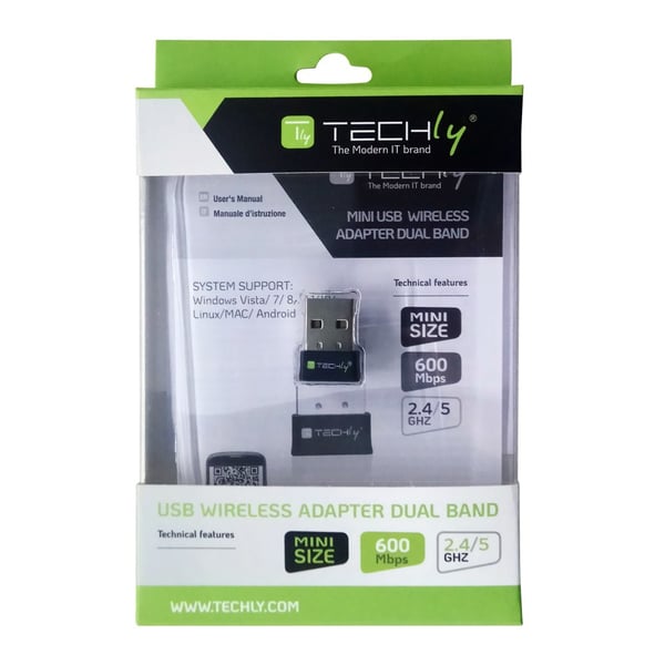 Techly I-WL-USB-600TY nätverkskort WLAN 583 Mbit/s