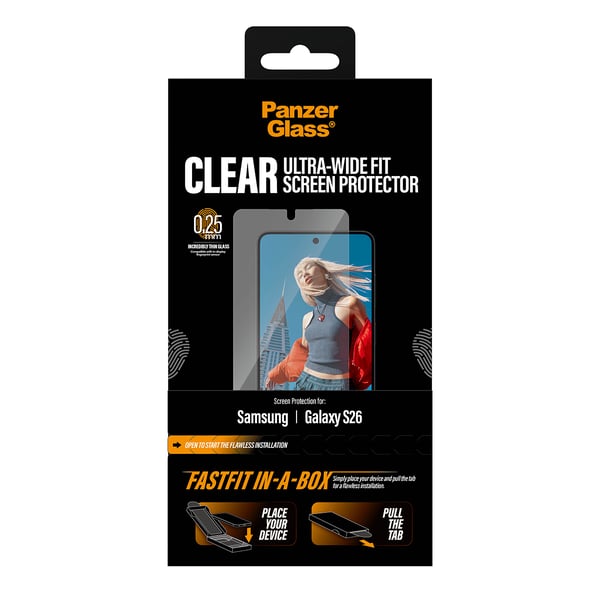 PanzerGlass ® Skærmbeskyttelse Samsung Galaxy S26 | Ultra-Wide Fit m. FASTFIT IN-A-BOX