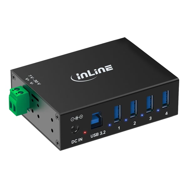 InLine 35396A interface hub USB 3.2 Gen 1 (3.1 Gen 1) Type-B 5000 Mbit/s Sort