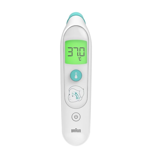 Braun BST200WE Termometer med fjernregistrering Hvid Pande Knapper