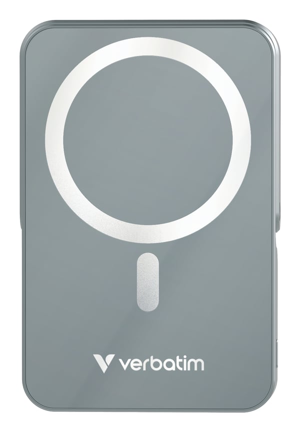 Verbatim Charge 'n' Go Magnetic Wireless Litium polymeeri (LiPo) 10000 mAh Langaton lataaminen Harmaa