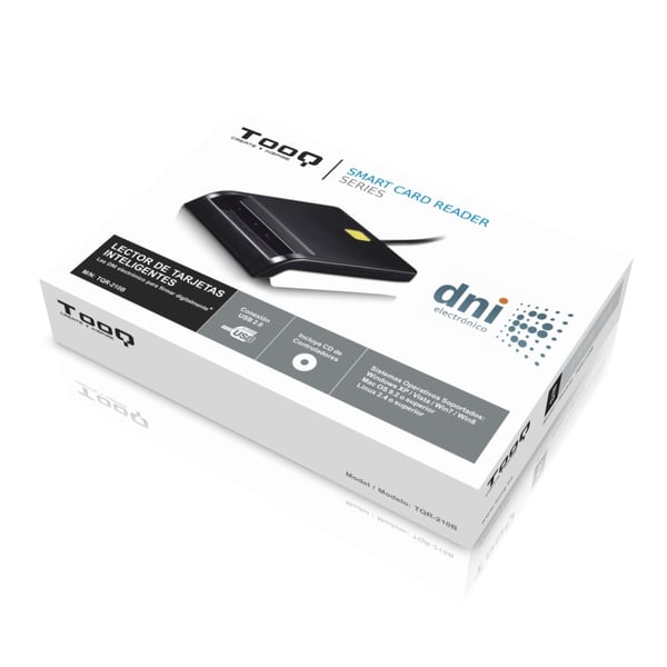 TooQ TQR-210B läsare smarta kort inomhus USB 2.0 Svart