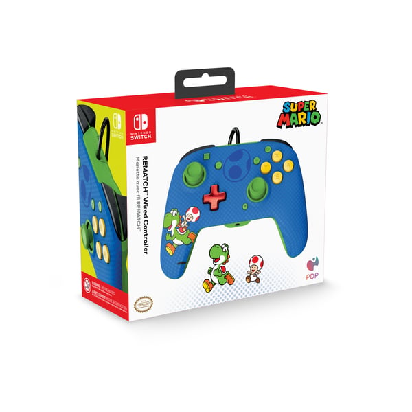 PDP REMATCH: Yoshi & Toad Blå USB Gamepad Analog/digital Nintendo Switch, Nintendo Switch OLED