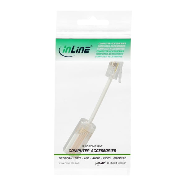 InLine 18890 kabelomvandlare (hane/hona) RJ-10 Transparent