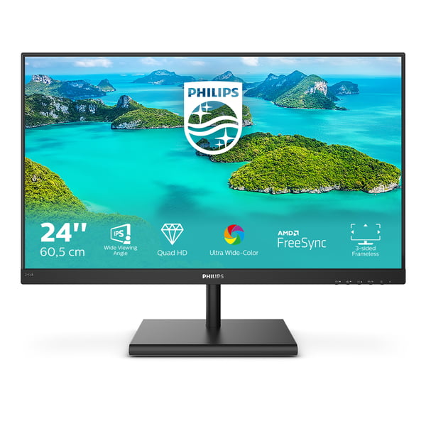 Philips E Line 245E1S/00 platta pc-skärmar 60,5 cm (23.8") 2560 x 1440 pixlar 2K Ultra HD LCD Svart