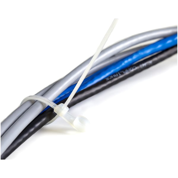StarTech.com CBMZTS10N6 kabelsamler Udløselig kabelbinder Nylon, Plast Hvid 100 stk
