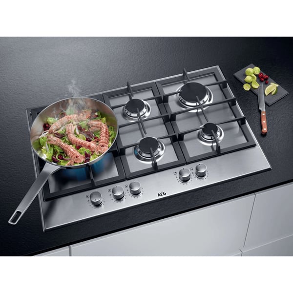 AEG HGB75520SM Rustfrit stål Indbygget 75 cm Gaskomfur 5 zone(s)
