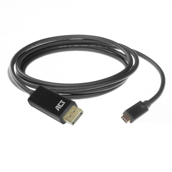 ACT AC7325 videokaapeli-adapteri 2 m USB Type-C DisplayPort Musta