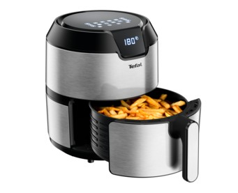 Tefal Easy Fry EY401D Yksi 4,2 L Erillinen 1500 W Kuumakiertoilmakypsennin Musta, Ruostumaton teräs