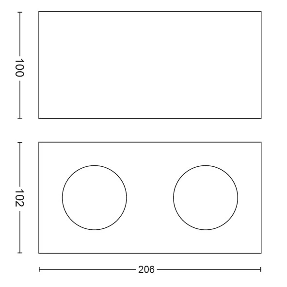 Philips WarmGlow LED Box lofts-/vægspot x 2