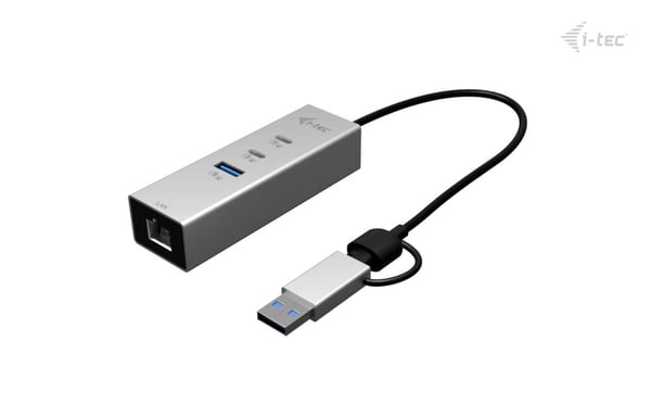 i-tec CAMETALG325HUB keskitin USB 3.2 Gen 1 (3.1 Gen 1) Type-A + Type-C 5 Mbit/s Hopea