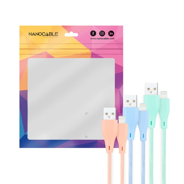 Nanocable 10.10.0401-CO1 Lightning kabel 1 m Blå, Grøn, Lyserød