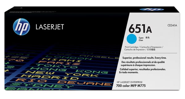 HP 651A - Syaani - alkuperäinen - LaserJet - Värikasetti (CE341A)
