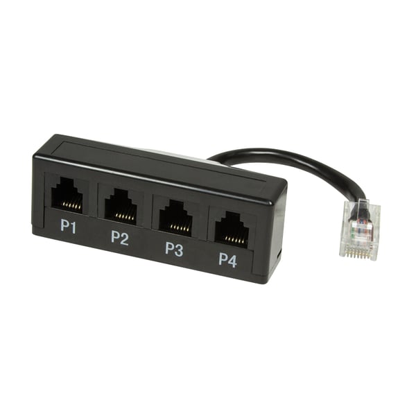 LogiLink 0.1m RJ45/4xRJ11 telefonsplitter Sort