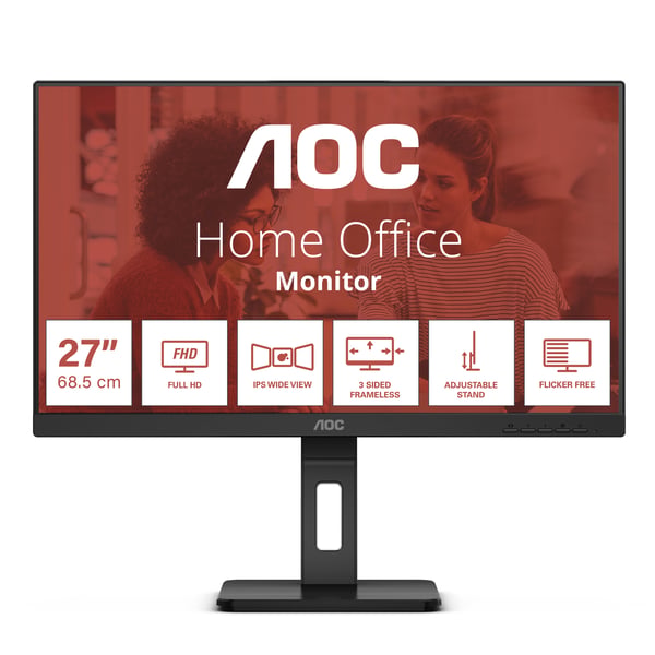 AOC E3 27E3QAF platta pc-skärmar 68,6 cm (27") 1920 x 1080 pixlar Full HD LED Svart AOC E3 27E3QAF platta pc-skärmar 68,6 cm (27") 1920 x 1080 pixlar Full HD LED Svart