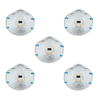3M 8822PRO5 återanvändbart andningsskydd FFP2 Halvmask, andningsskydd Luftrenande andningsmask
