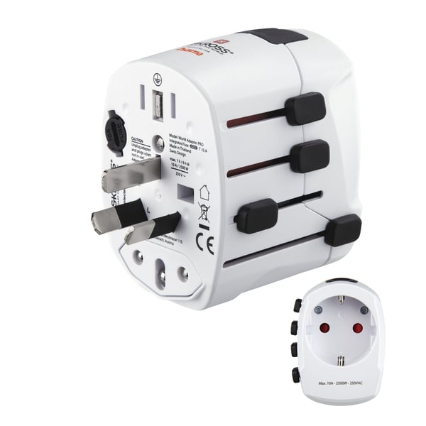 Hama World Travel Pro pistorasia-adapteri Universaali Valkoinen