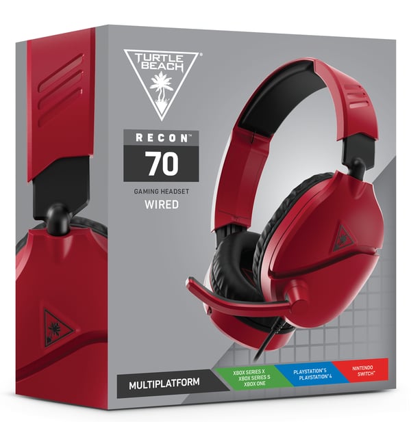 Turtle Beach Recon 70 Headset Ledningsført Spil Sort, Rød
