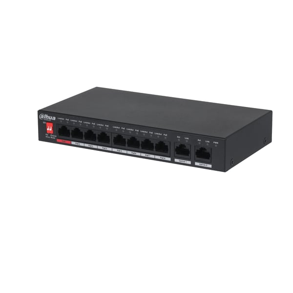 Dahua Technology PoE PFS3010-8ET-96-V2 netværksswitch Ikke administreret Gigabit Ethernet (10/100/1000) Strøm over Ethernet (PoE) Sort