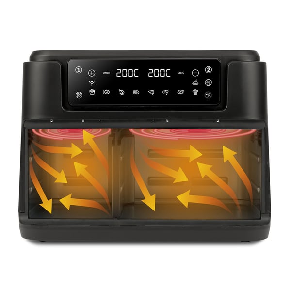 Girmi FG26 Dubbel 9 l Fristående 2400 W Varmluftsfritös Svart